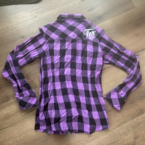 Fox Purple and Black Plaid Long Sleeve Shirt - Picture 5 of 6